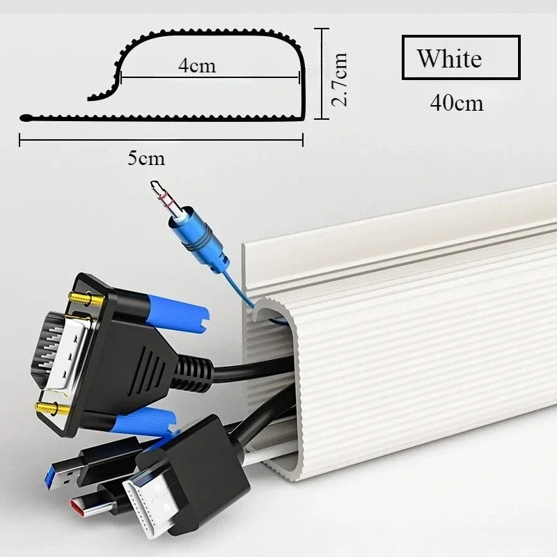 Kabelkanal für den Schreibtisch – 40cm PVC Kabelführung ohne Bohren