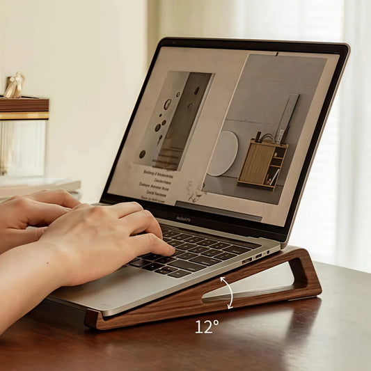 Faltbarer Laptop-Ständer aus Holz – ergonomischer Kühl-Stand im 2er-Set
