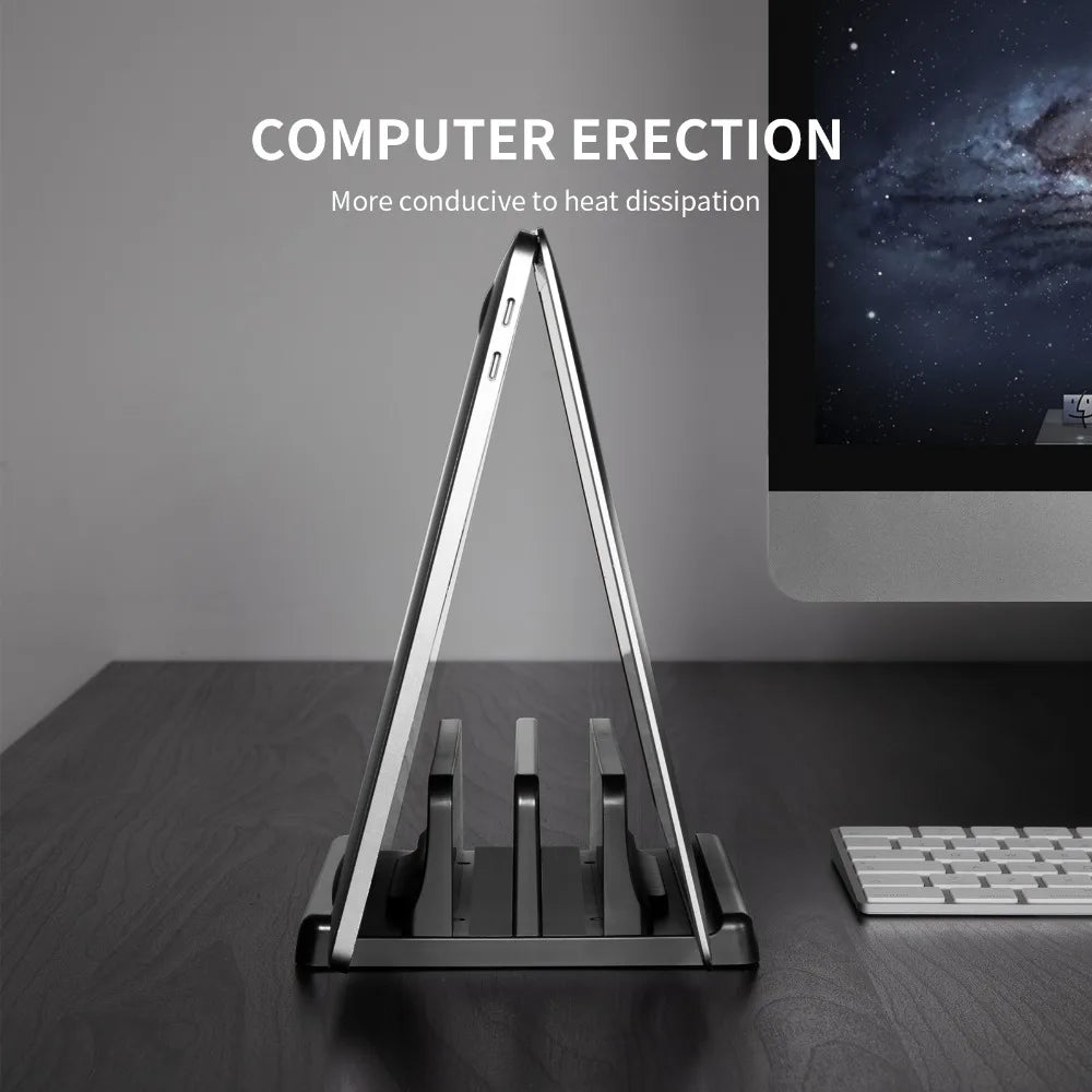 Vertikaler Laptop-Ständer – Platzsparender Schreibtisch-Dock für MacBook & Notebooks