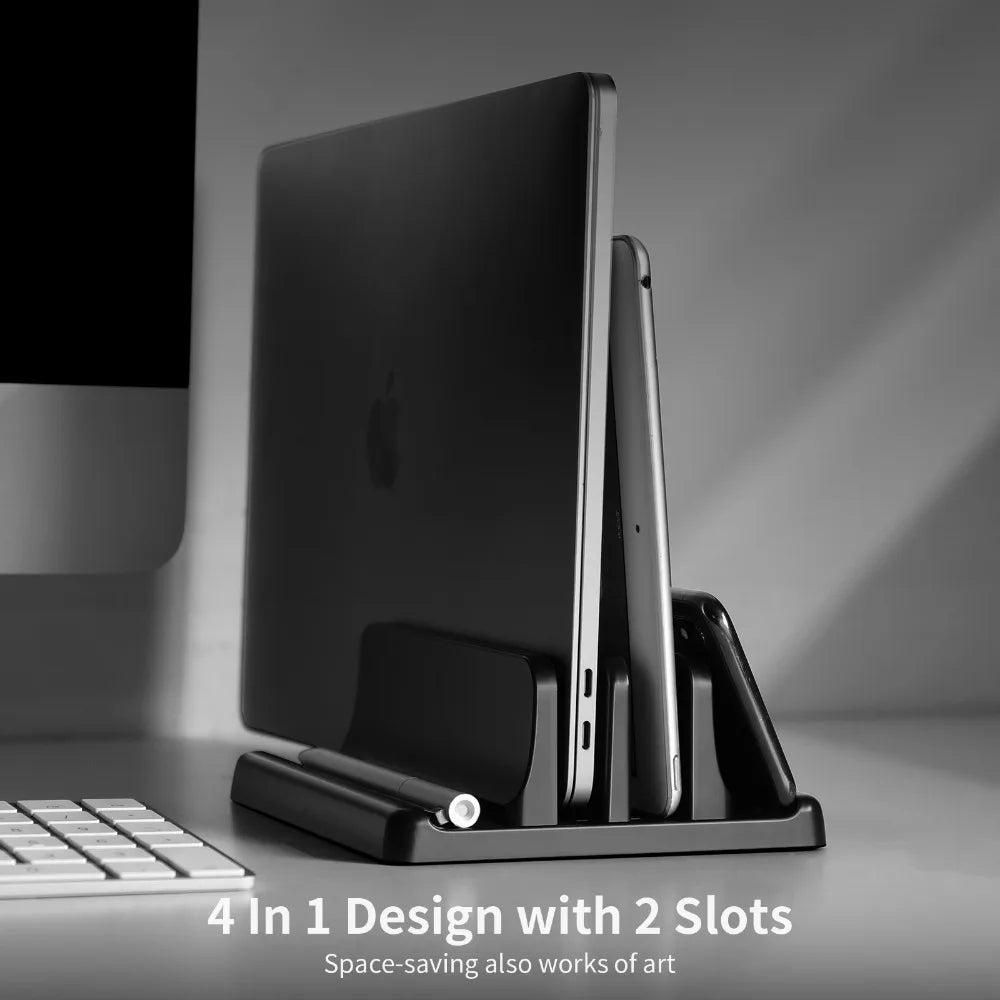 Vertikaler Laptop-Ständer – Platzsparender Schreibtisch-Dock für MacBook & Notebooks