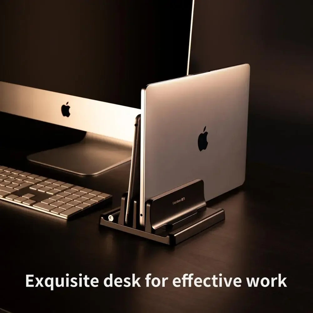Vertikaler Laptop-Ständer – Platzsparender Schreibtisch-Dock für MacBook & Notebooks