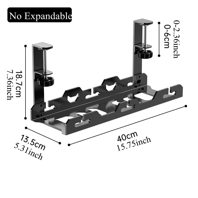 Unter-Schreibtisch Kabelhalter – Ausziehbare Metall-Kabelwanne ohne Bohren