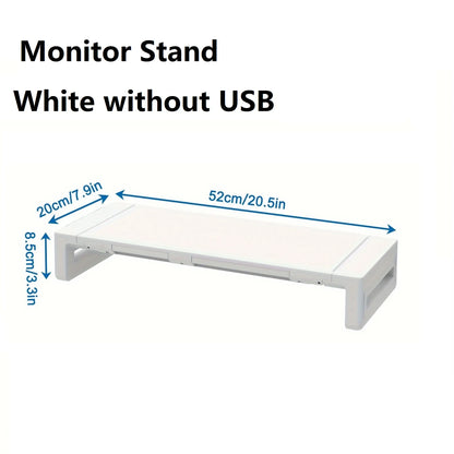 Höhenverstellbarer Monitorständer mit Schublade und USB-Hub