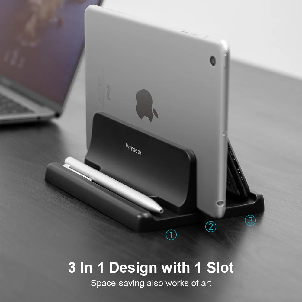 Vertikaler Laptop-Ständer – Platzsparender Schreibtisch-Dock für MacBook & Notebooks