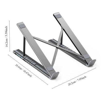 8-in-1 USB-C Laptop-Dockingstation & Ständer aus Aluminium