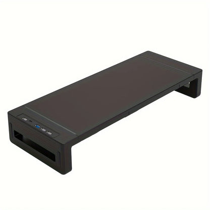 Höhenverstellbarer Monitorständer mit Schublade und USB-Hub
