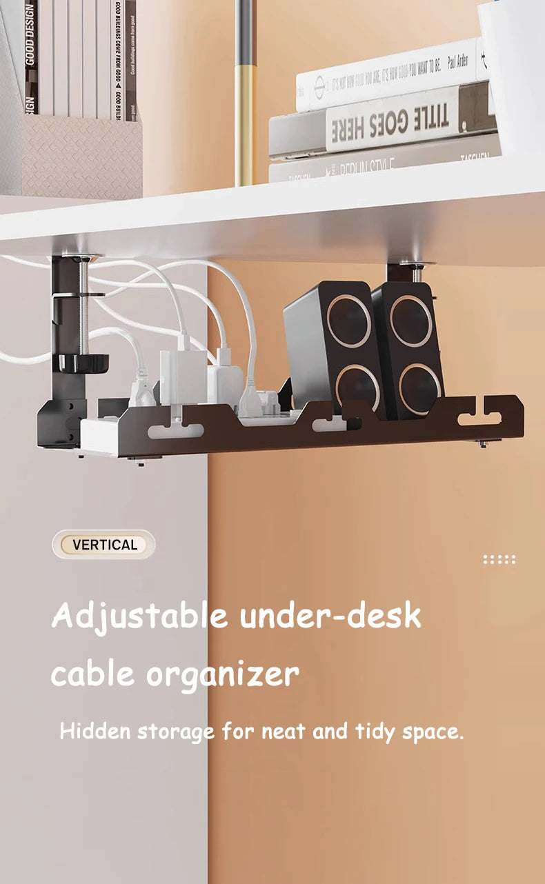 Unter-Schreibtisch Kabelhalter – Ausziehbare Metall-Kabelwanne ohne Bohren