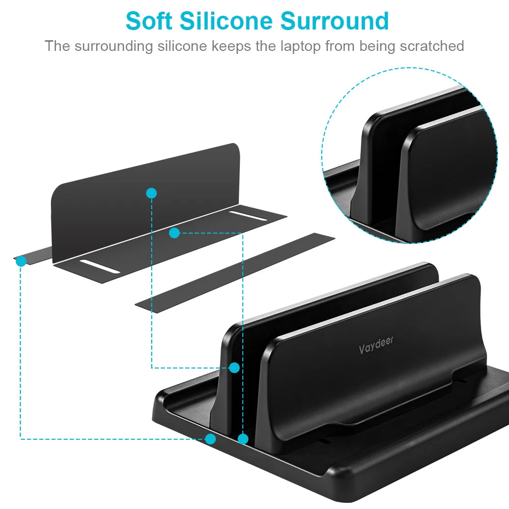 Vertikaler Laptop-Ständer – Platzsparender Schreibtisch-Dock für MacBook & Notebooks