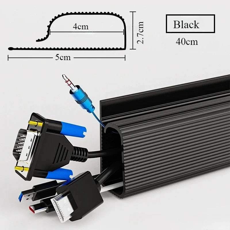 Kabelkanal für den Schreibtisch – 40cm PVC Kabelführung ohne Bohren