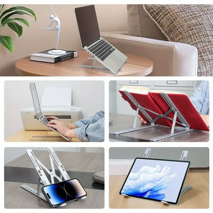 Verstellbarer Aluminium-Laptopständer – 6-stufig höhenverstellbar, faltbar & tragbar für 8-16" Laptops
