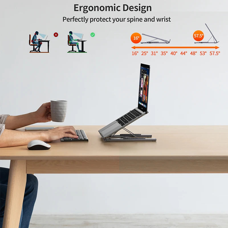 8-in-1 USB-C Laptop-Dockingstation & Ständer aus Aluminium