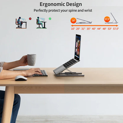 8-in-1 USB-C Laptop-Dockingstation & Ständer aus Aluminium