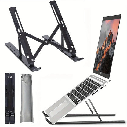 Verstellbarer Aluminium-Laptopständer – 6-stufig höhenverstellbar, faltbar & tragbar für 8-16" Laptops