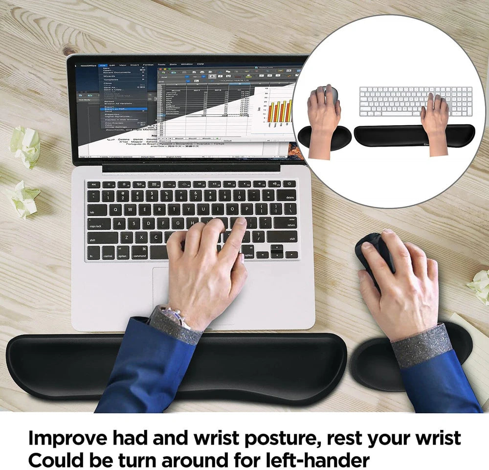 Ergonomische Handgelenkauflage – Memory Foam Pad für Tastatur & Maus