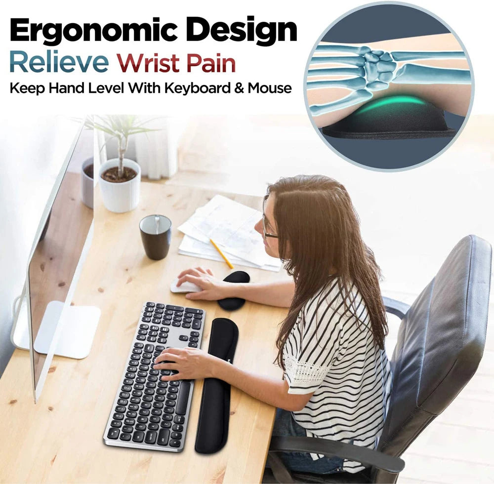 Ergonomische Handgelenkauflage – Memory Foam Pad für Tastatur & Maus