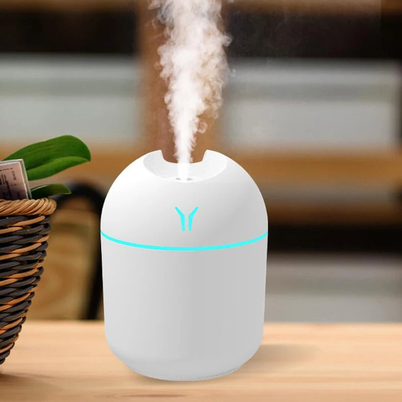 USB Mini Luftbefeuchter 250ml – Ultraschall, LED-Licht & Aroma-Diffuser für Schreibtisch