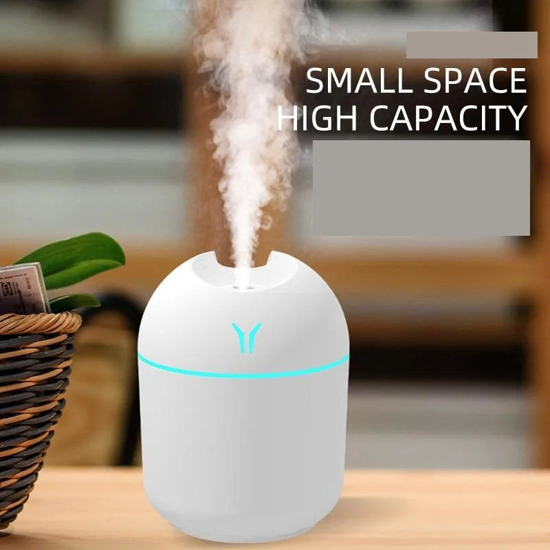 USB Mini Luftbefeuchter 250ml – Ultraschall, LED-Licht & Aroma-Diffuser für Schreibtisch