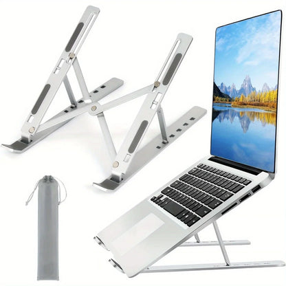 Verstellbarer Aluminium-Laptopständer – 6-stufig höhenverstellbar, faltbar & tragbar für 8-16" Laptops