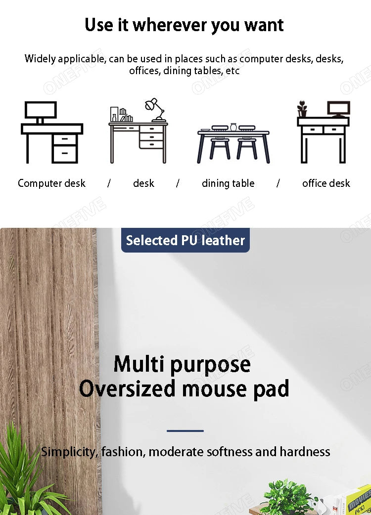 Schreibtisch-Matte aus PU-Leder – XXL Wasserdicht & Rutschfest für Home Office