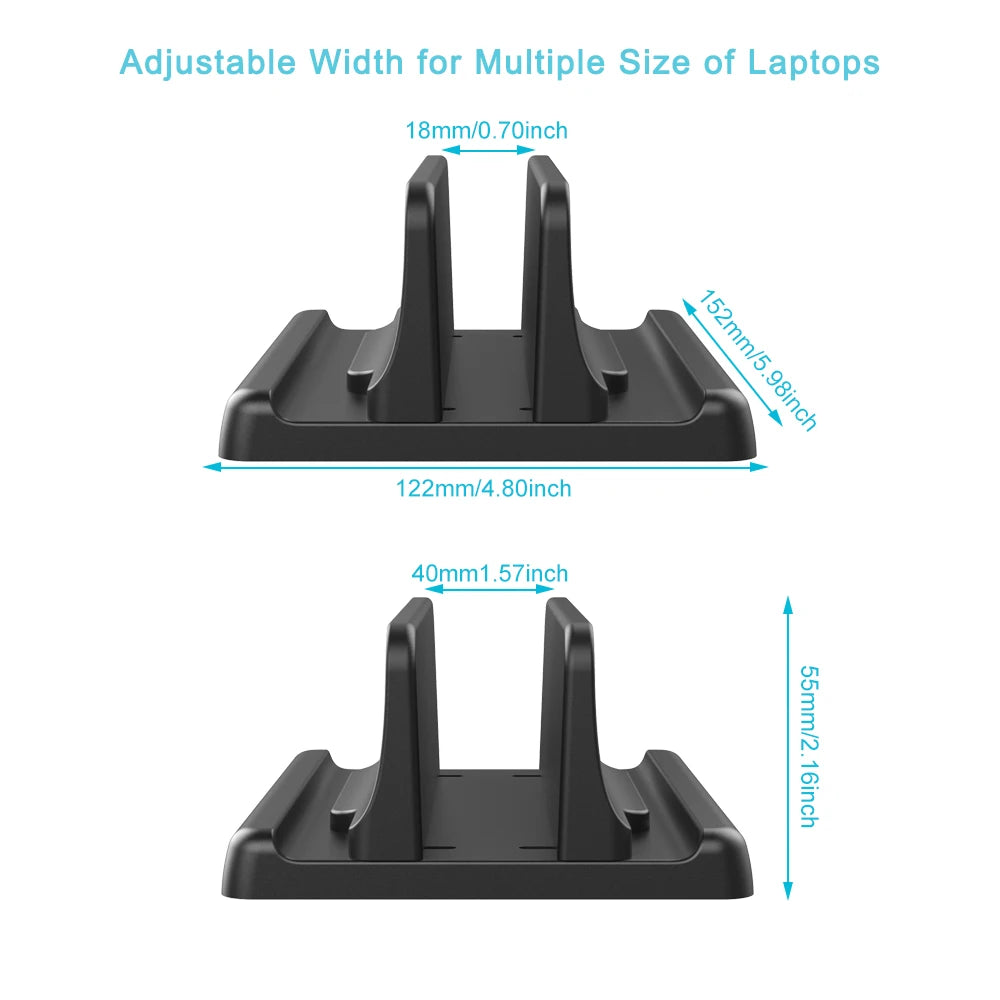 Vertikaler Laptop-Ständer – Platzsparender Schreibtisch-Dock für MacBook & Notebooks