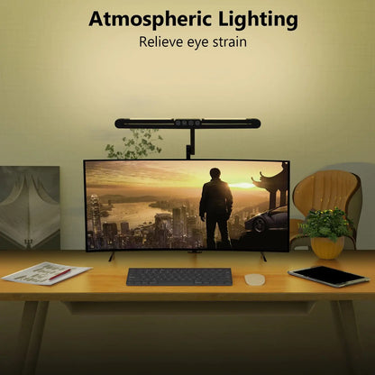 LED-Schreibtischlampe mit Doppelkopf – 4 Lichtmodi, dimmbar & augenschonend