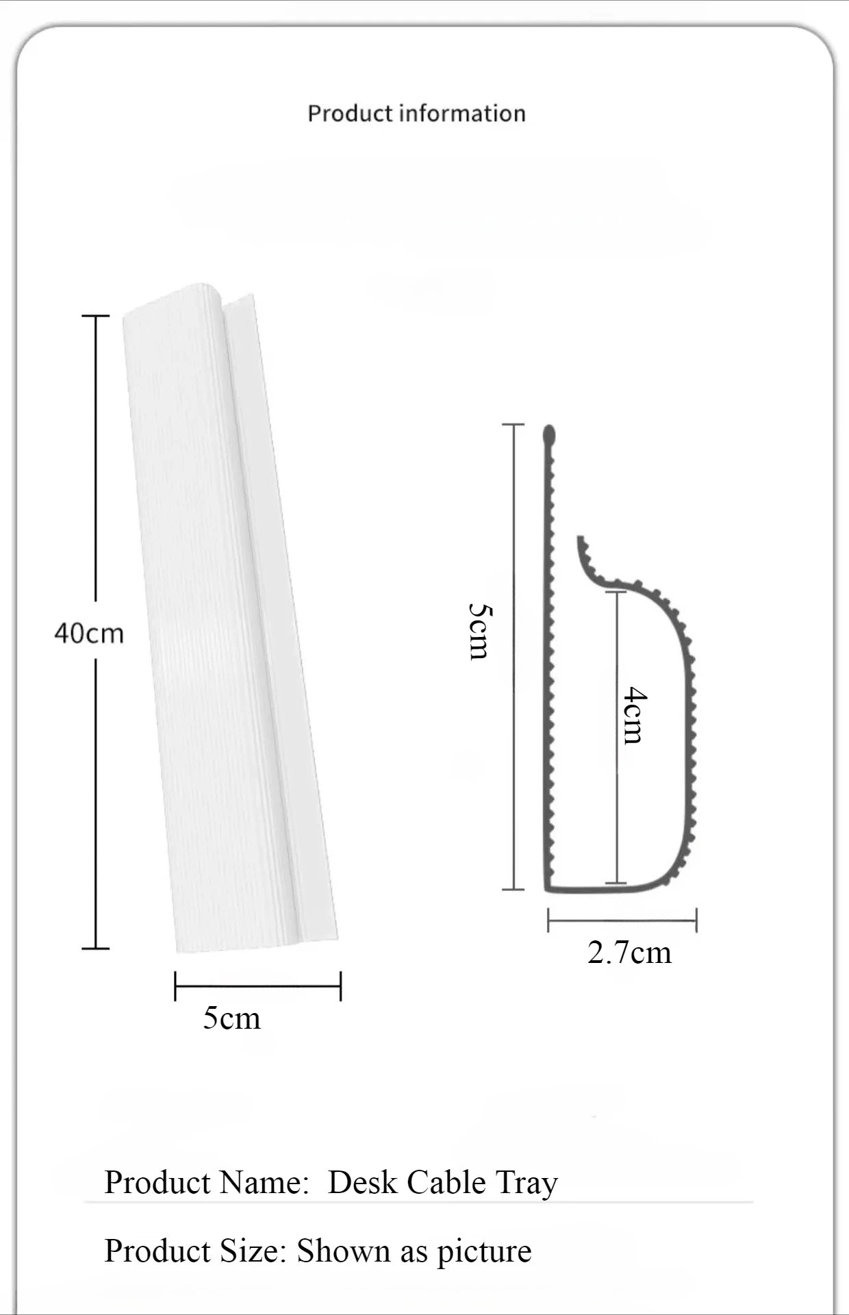 Kabelkanal für den Schreibtisch – 40cm PVC Kabelführung ohne Bohren