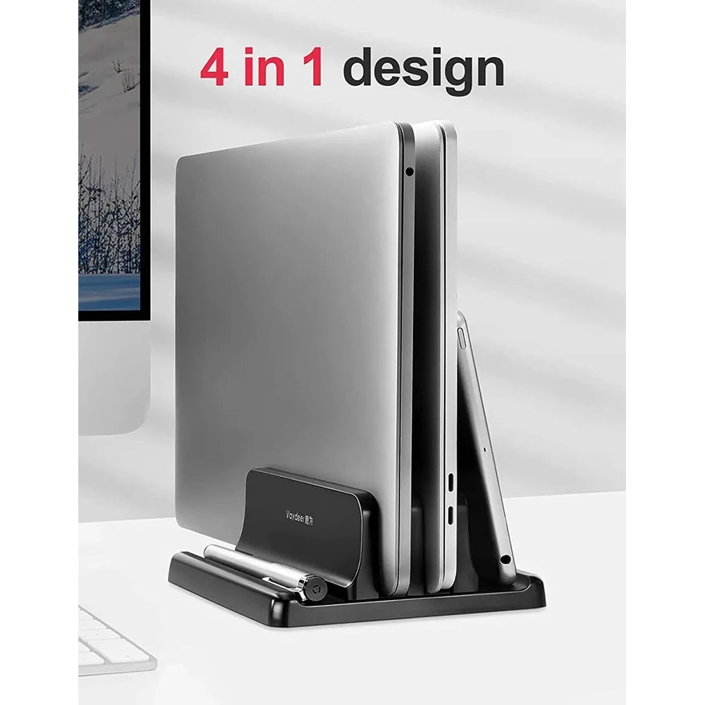 Vertikaler Laptop-Ständer – Platzsparender Schreibtisch-Dock für MacBook & Notebooks