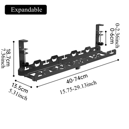 Unter-Schreibtisch Kabelhalter – Ausziehbare Metall-Kabelwanne ohne Bohren