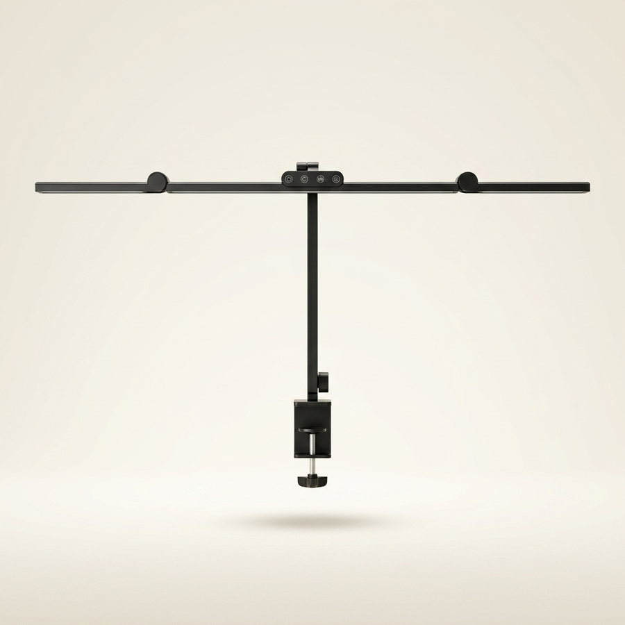 LED-Schreibtischlampe mit Doppelkopf – 4 Lichtmodi, dimmbar