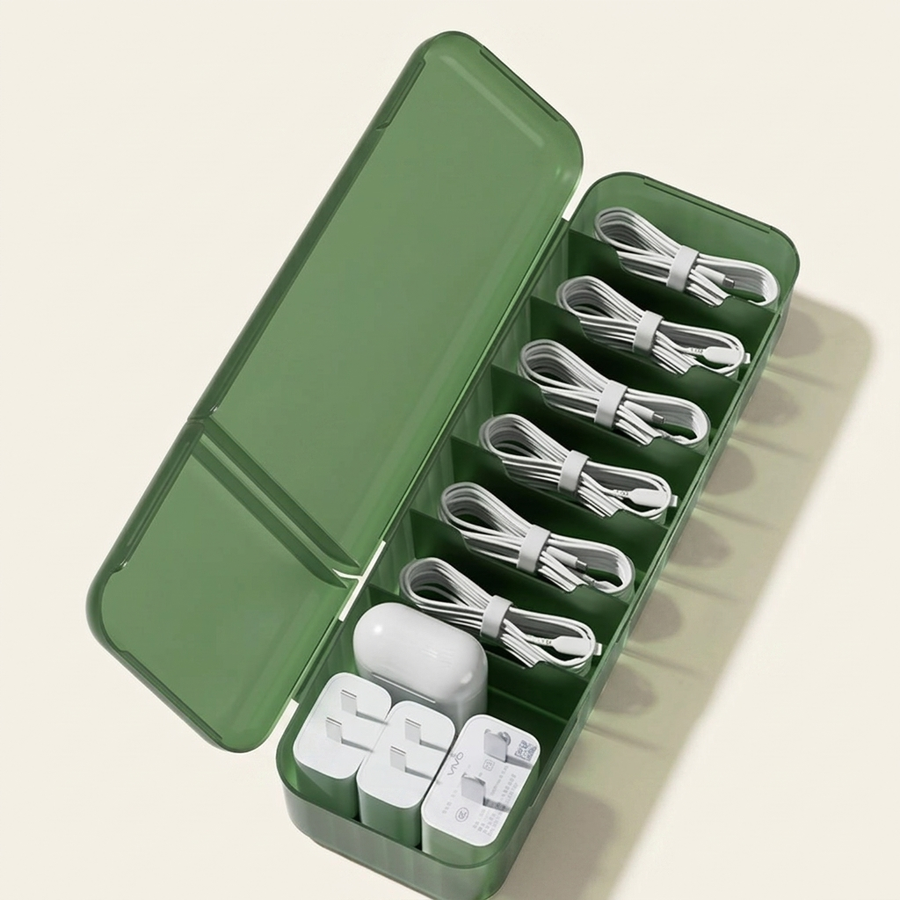 Kabelbox-Organizer mit 7 Fächern – Aufbewahrung für Kabel